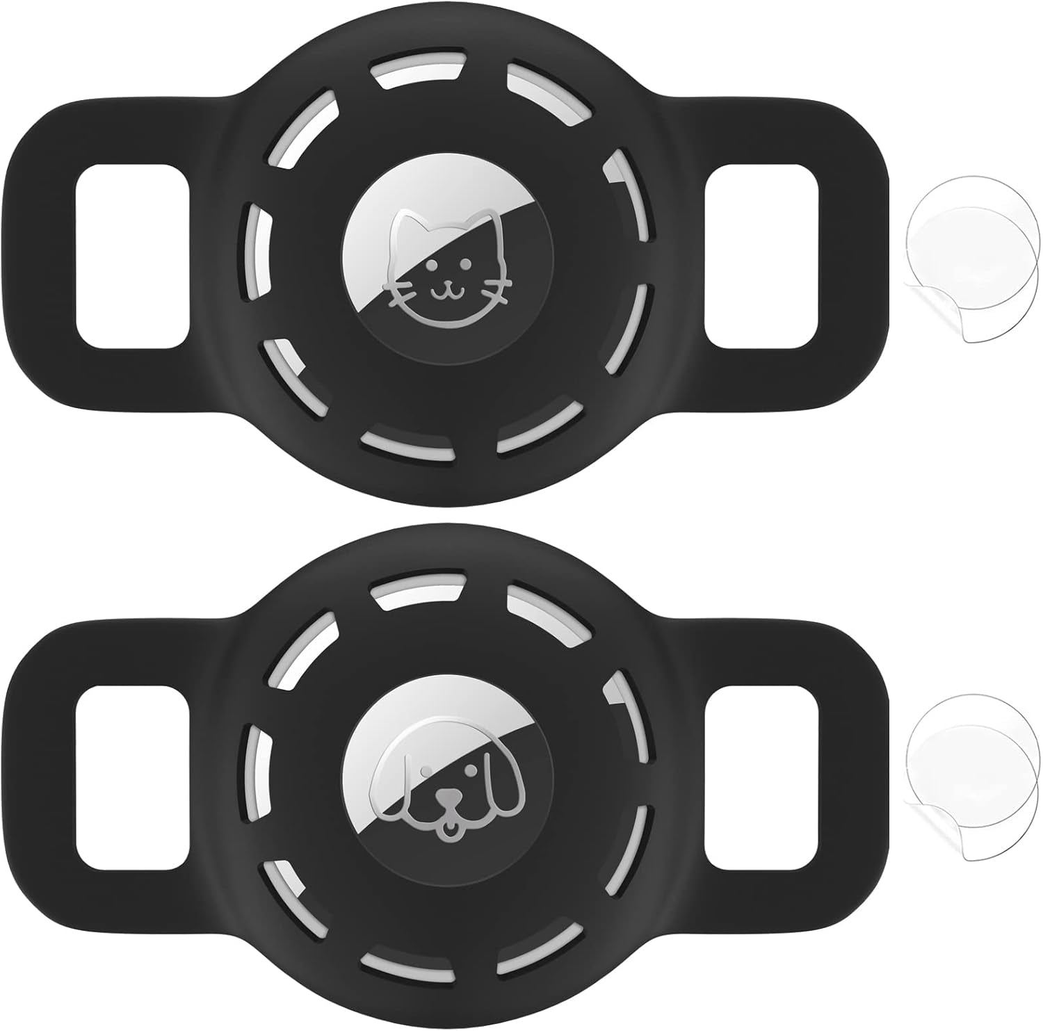 For Air Tag Cat Collar Holder for Apple Air Tag, 2 Pack of Pet Collar Holder for Cat and Small Dog Collar within 1/2 Inch and 2 Pack Protector for Air Tag