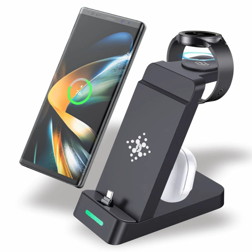 3-In-1 Docking Station with USB Type-C Cable for Samsung Galaxy S23 Ultra& S23, Black