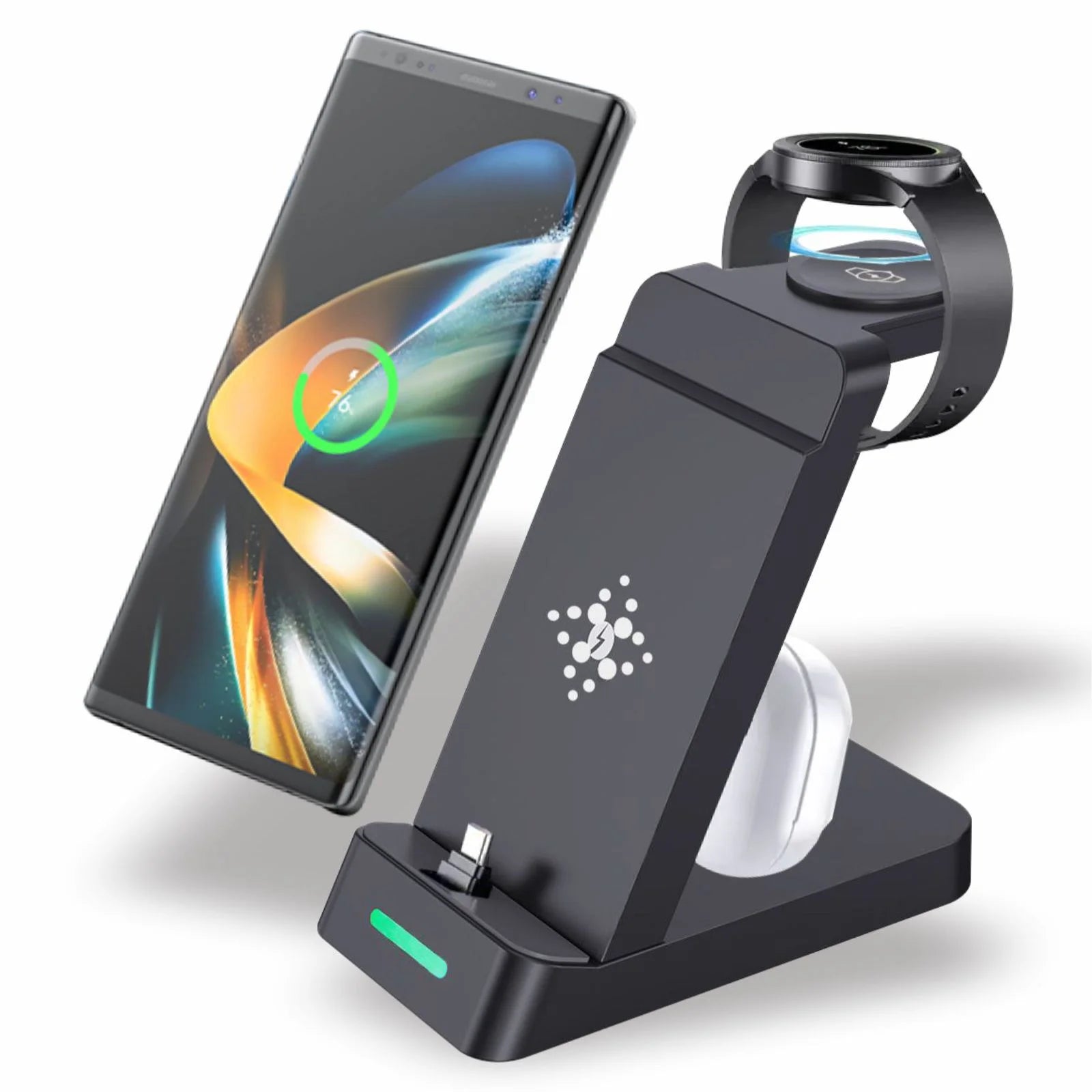 3-In-1 Docking Station with USB Type-C Cable for Samsung Galaxy S23 Ultra& S23, Black