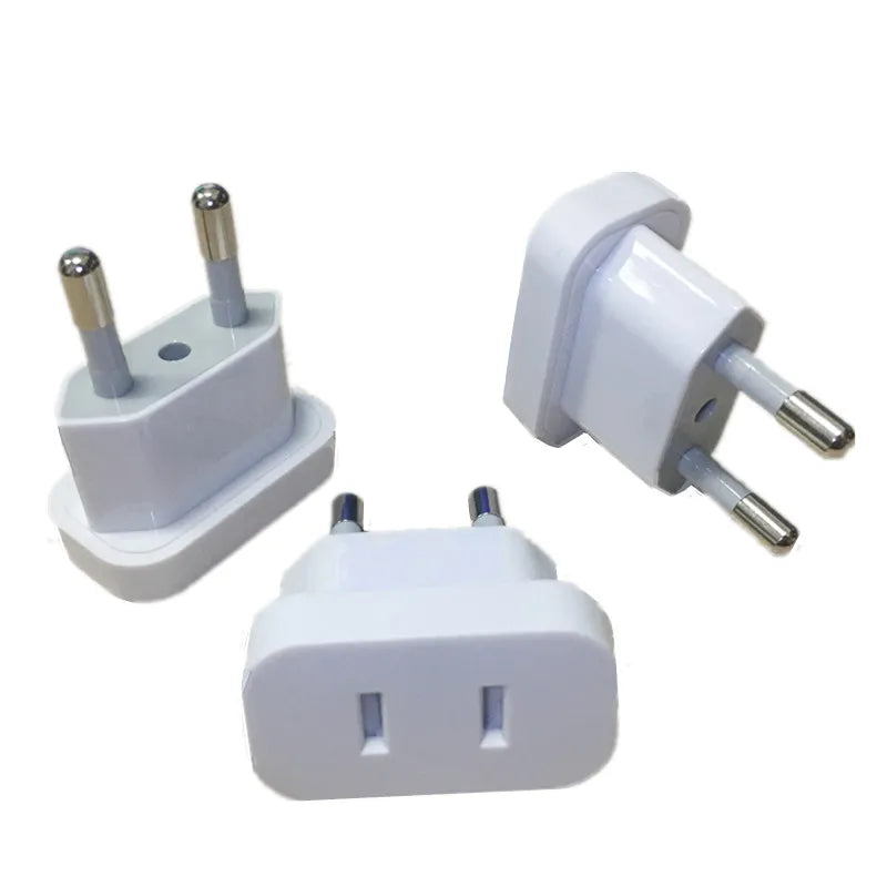 1 Pcs US to EU Euro Europe Plug Plug Converter 2 round Plug AC Converter Travel Adapter American US to EU Electrical Socket