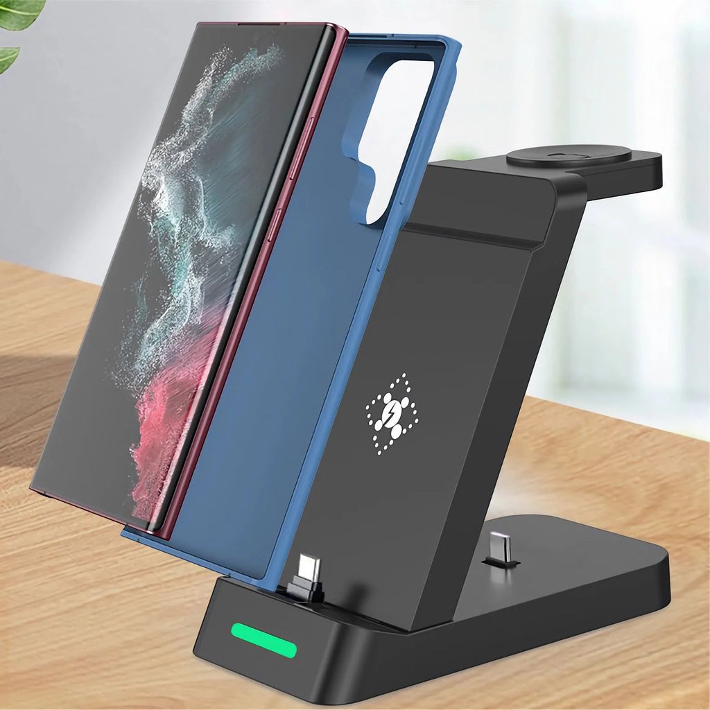3-In-1 Docking Station with USB Type-C Cable for Samsung Galaxy S23 Ultra& S23, Black