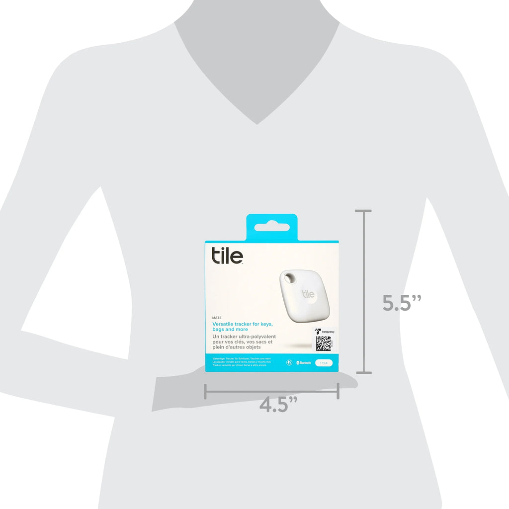Mate (2022) 1-Pack, White. Bluetooth Tracker, Keys Finder and Item Locator; up to 250 Ft. Range.