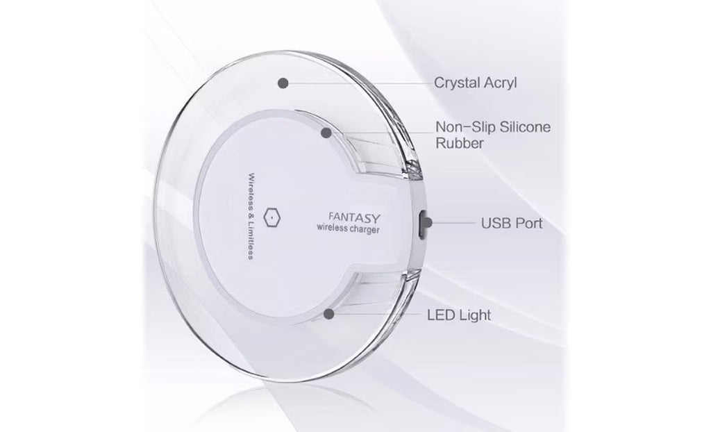 LED Wireless Charging Pad for Iphone and Android- Black
