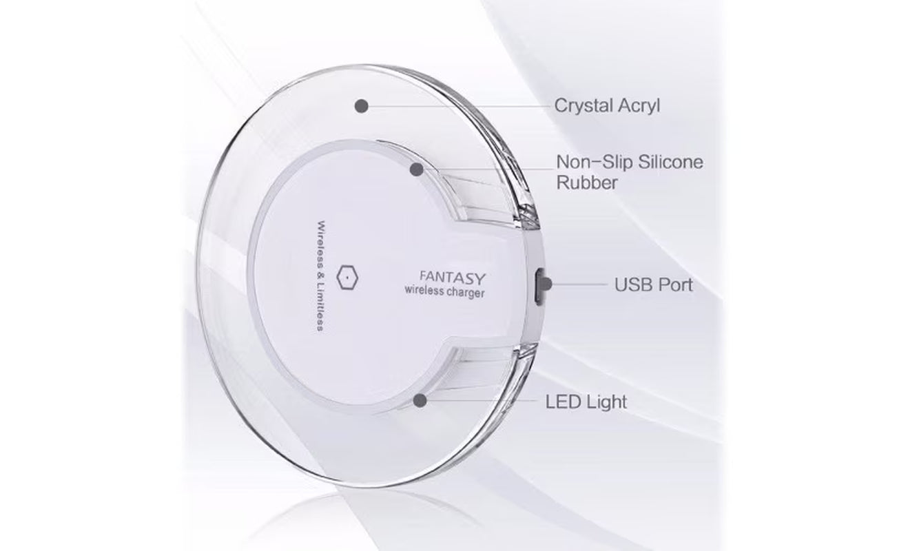 LED Wireless Charging Pad for Iphone and Android- Black