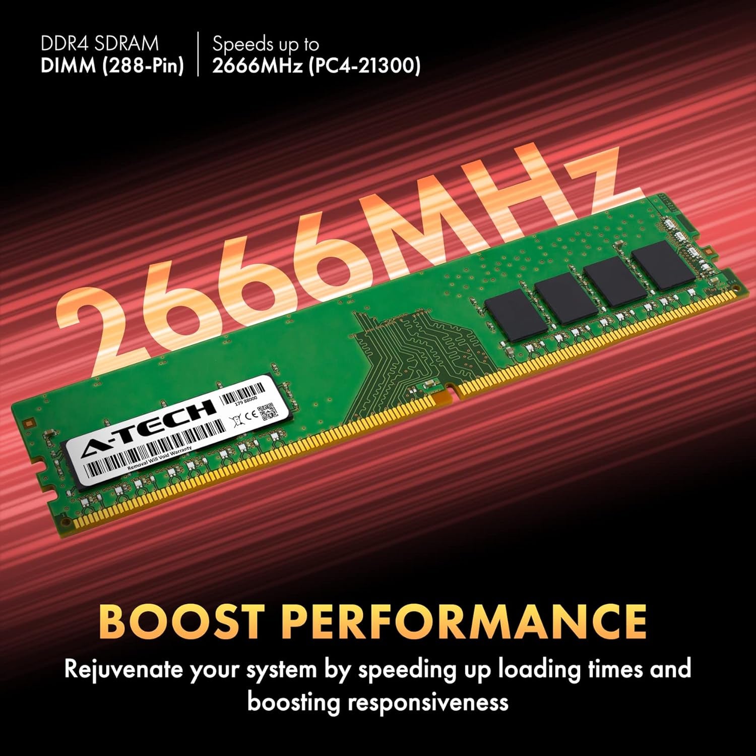 32GB (4X8Gb) DDR4 2666 Mhz UDIMM PC4-21300 (PC4-2666V) CL19 DIMM Non-Ecc Desktop RAM Memory Modules