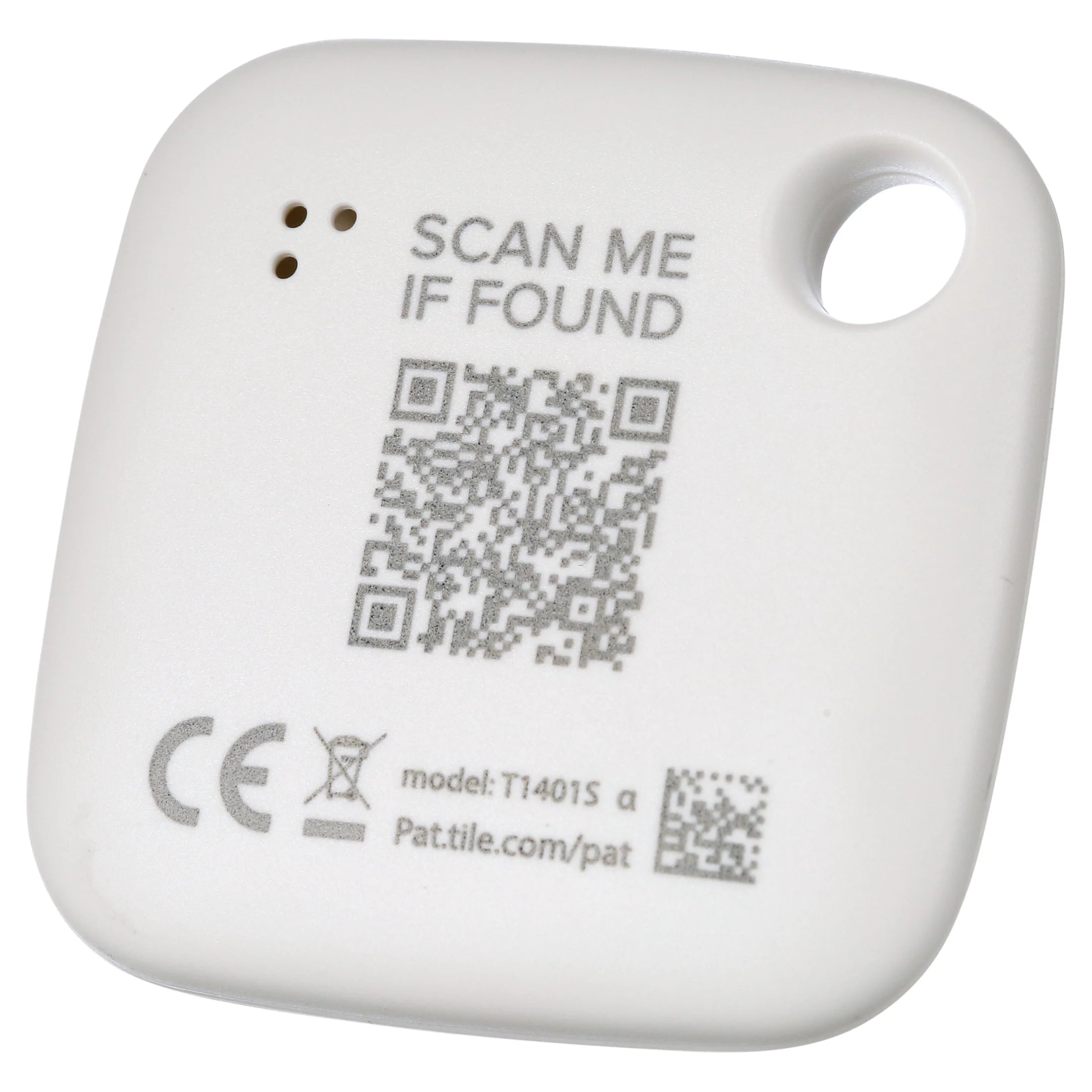 Mate (2022) 1-Pack, White. Bluetooth Tracker, Keys Finder and Item Locator; up to 250 Ft. Range.