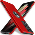 for Samsung Galaxy S21 Ultra Case, Slim Soft Bumper Protective Cover for Samsung S21 Ultra Case, with Invisible Ring Holder Kickstand Cover for Galaxy S21 Ultra, Red